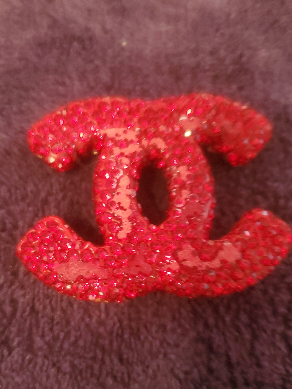 Red Crystal Interlocking CC Designer Look. - Picture 2 of 2